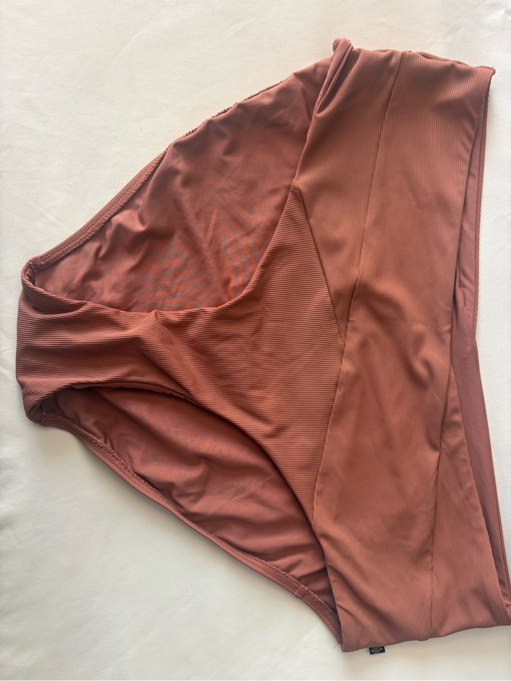 La Vie En Rose Ribbed Two-Piece Bikini in Dark Tan - Picture 5 of 6